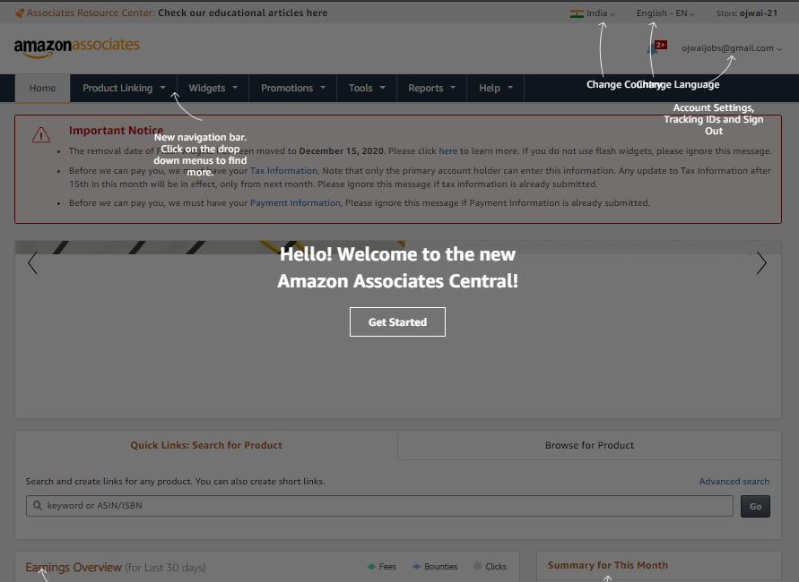 Amazon Associates Central
